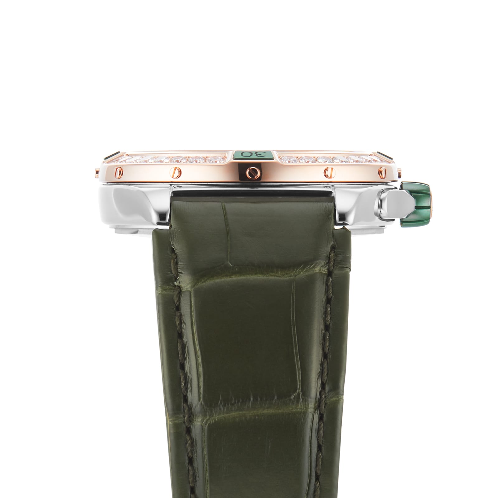 Breitling Super Chronomat Automatic 38 Green Stainless Steel & 18ct Rose Gold Leather Strap Watch Breitling Super Chronomat Automatic 38 Green Stainless Steel & 18ct Rose Gold Leather Strap Watch