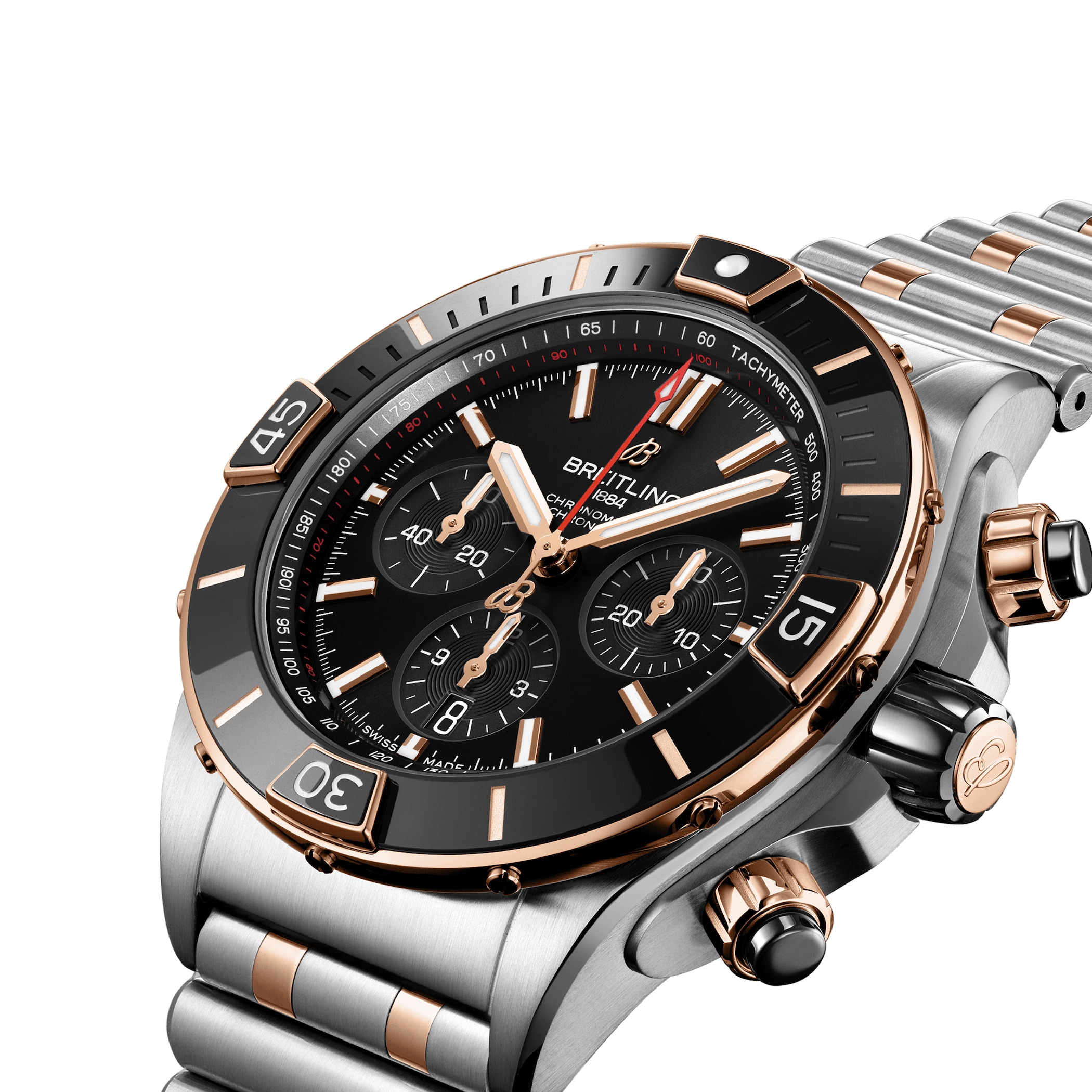 Breitling Super Chronomat B01 44 Stainless Steel & 18k Red Gold Watch Breitling Super Chronomat B01 44 Stainless Steel & 18k Red Gold Watch