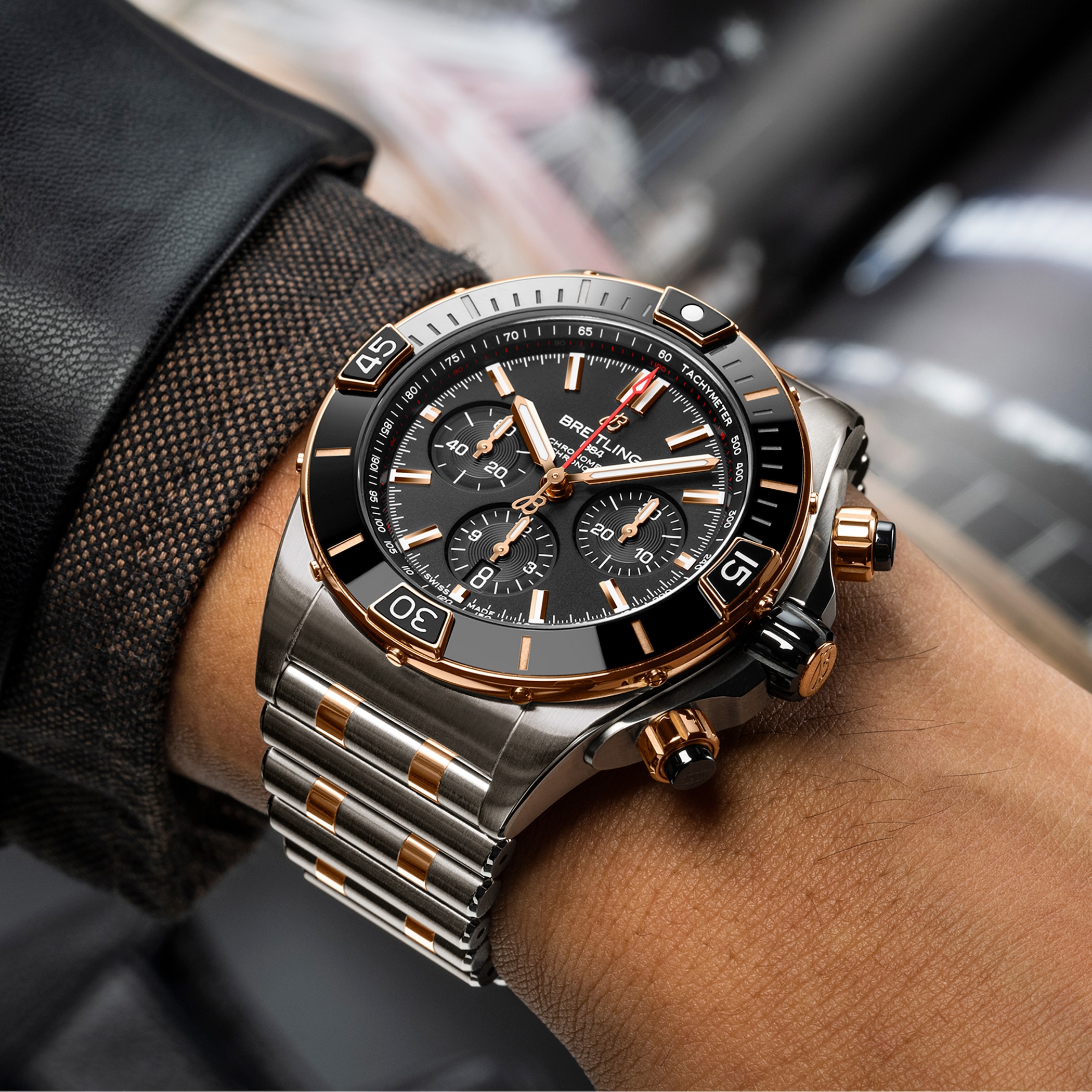 Breitling Super Chronomat B01 44 Stainless Steel & 18k Red Gold Watch Breitling Super Chronomat B01 44 Stainless Steel & 18k Red Gold Watch