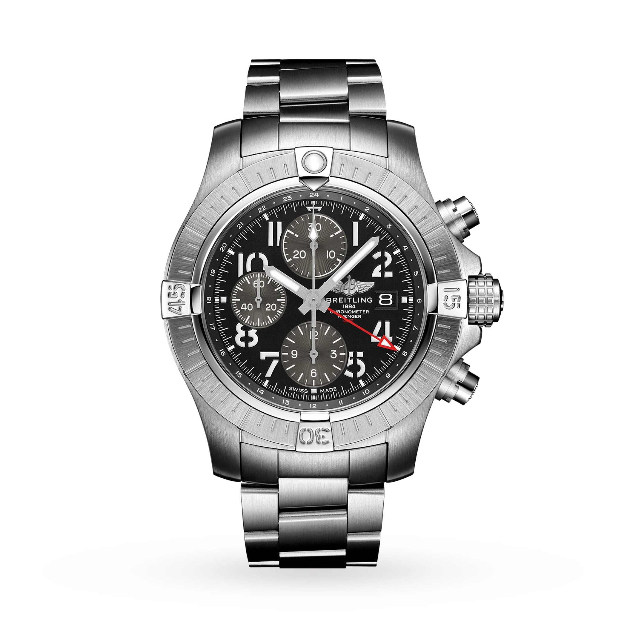 Breitling Avenger Chronograph GMT 45 Stainless Steel Watch Breitling Avenger Chronograph GMT 45 Stainless Steel Watch