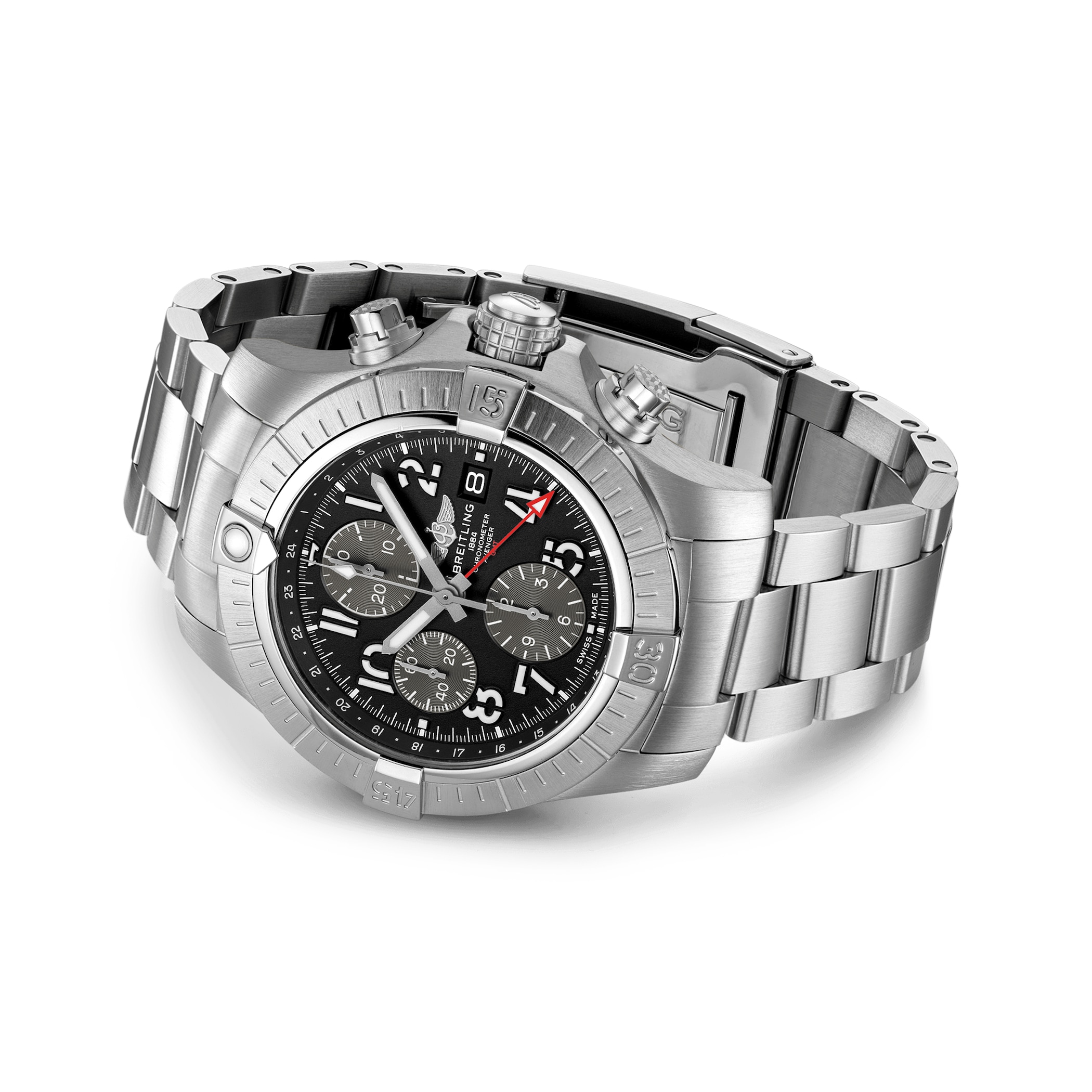Breitling Avenger Chronograph GMT 45 Stainless Steel Watch Breitling Avenger Chronograph GMT 45 Stainless Steel Watch