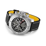 Breitling Avenger Chronograph GMT 45 Stainless Steel Leather Strap Watch