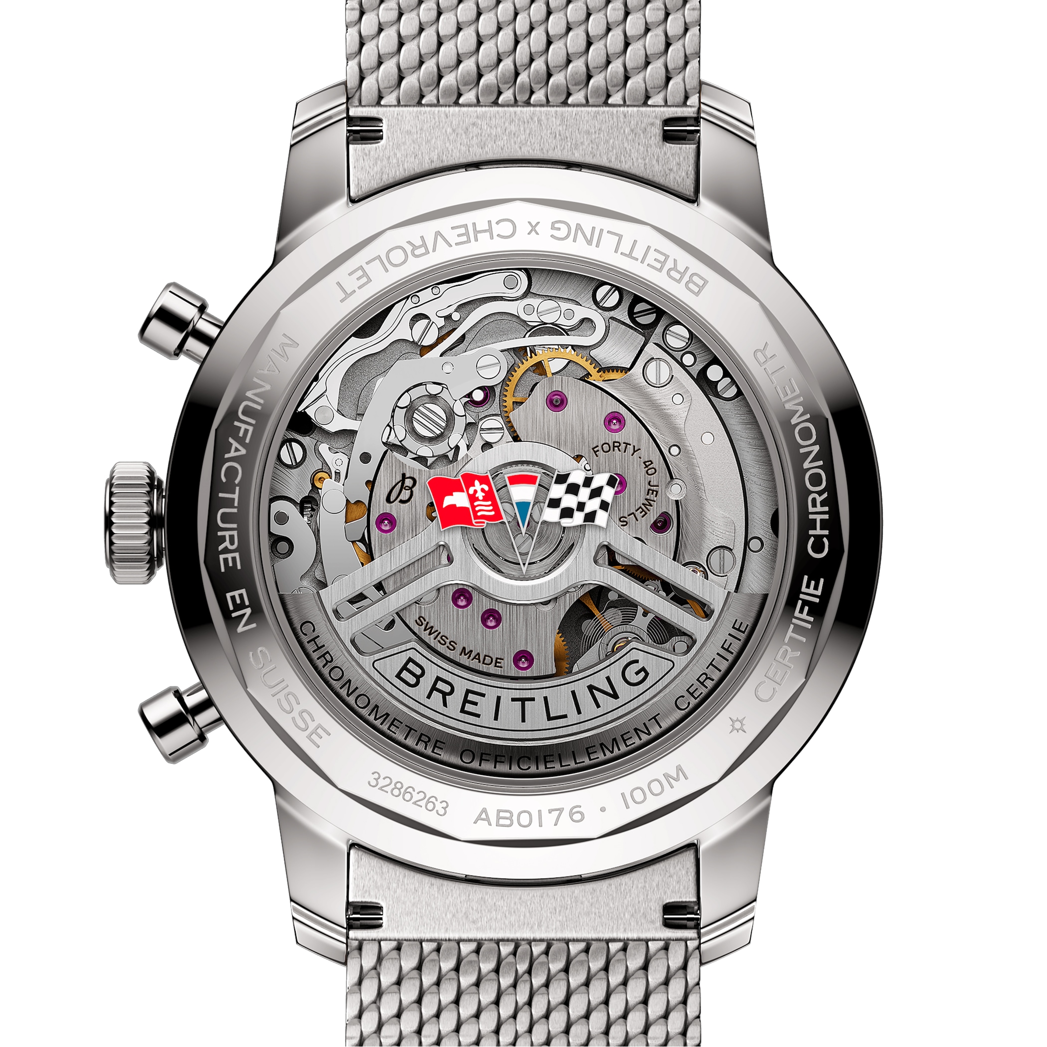 Breitling Top Time B01 Classic Cars Chevrolet Corvette 41mm Mens Watch Mesh Strap Breitling Top Time B01 Classic Cars Chevrolet Corvette 41mm Mens Watch Mesh Strap