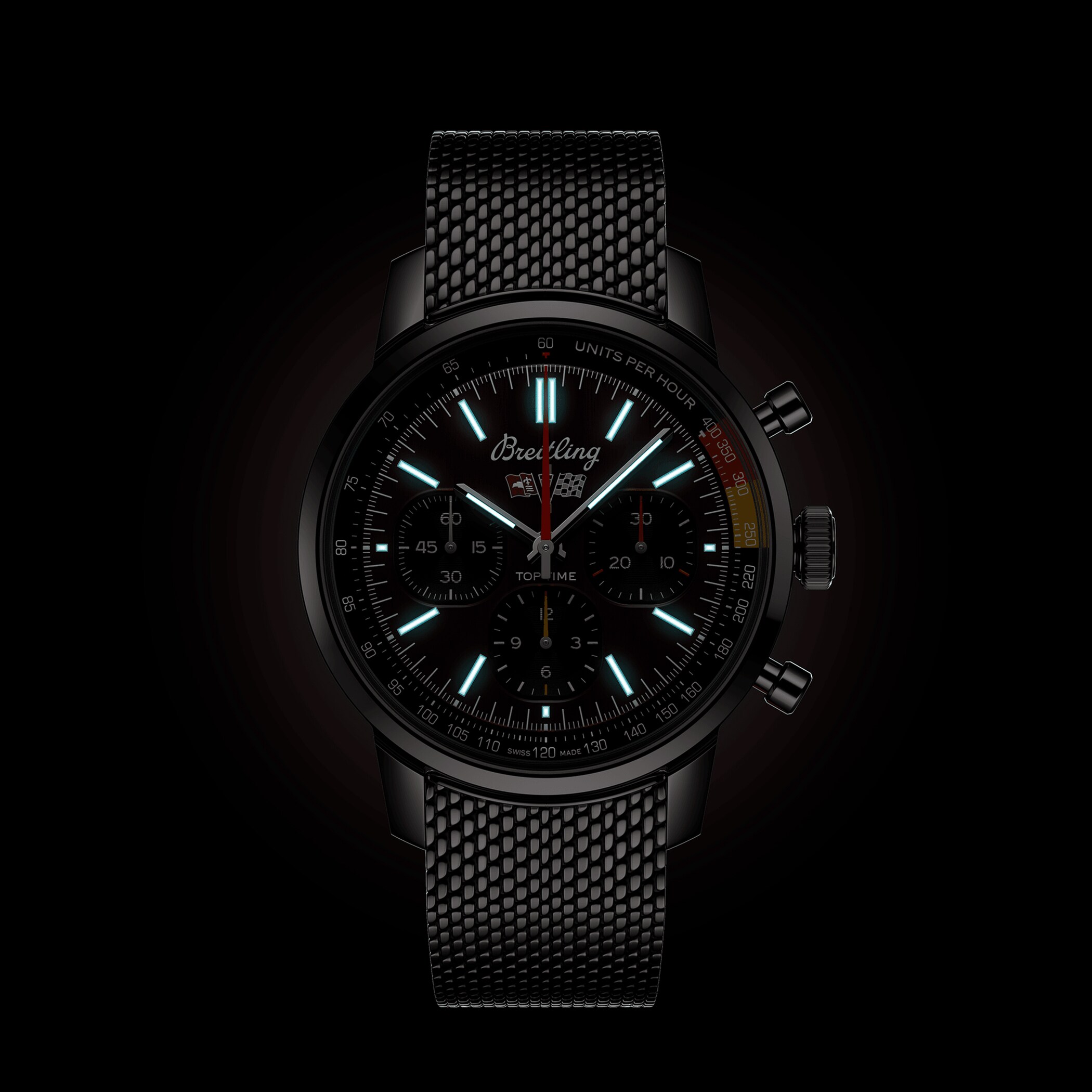 Breitling Top Time B01 Classic Cars Chevrolet Corvette 41mm Mens Watch Mesh Strap Breitling Top Time B01 Classic Cars Chevrolet Corvette 41mm Mens Watch Mesh Strap