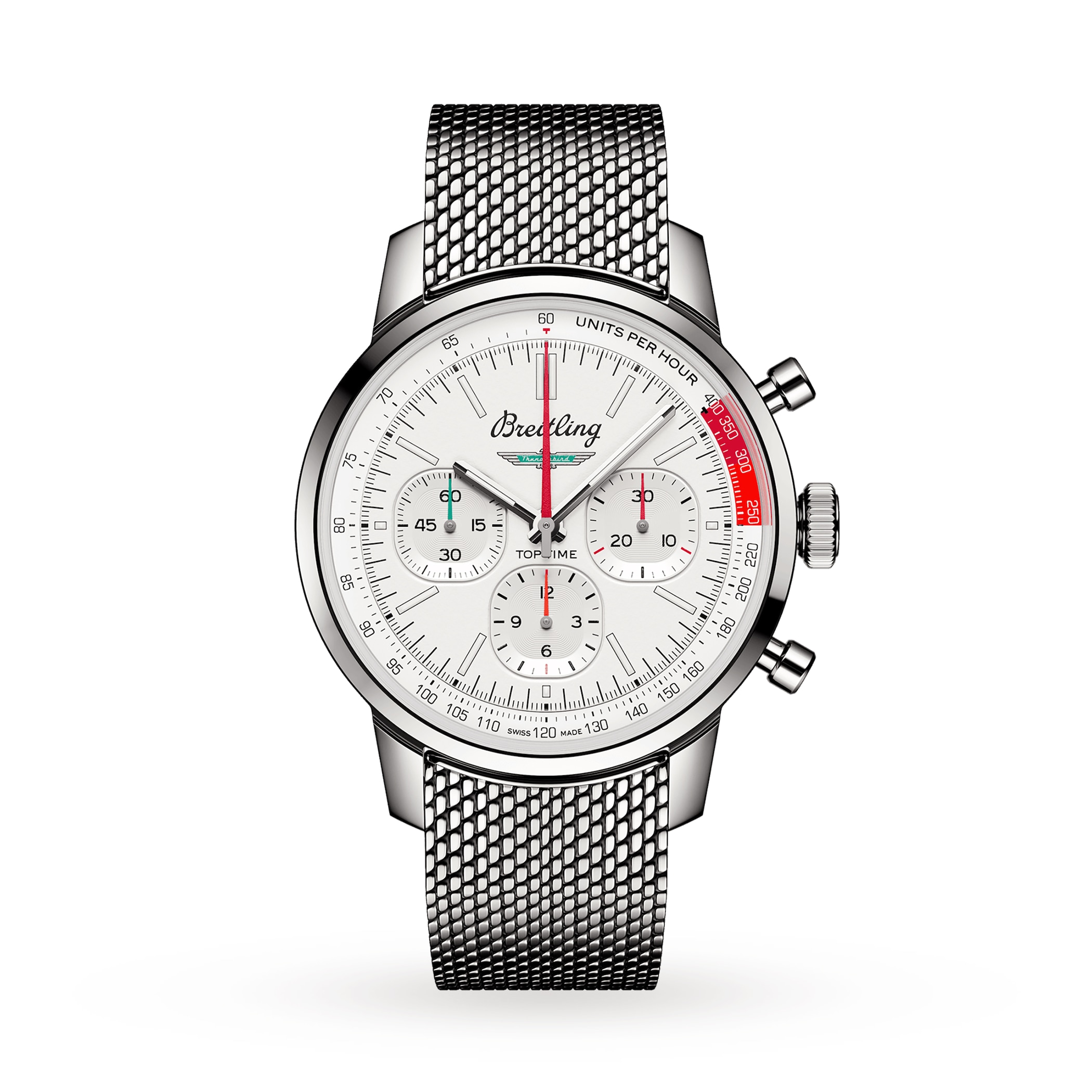 Breitling Top Time B01 Classic Cars Ford Thunderbird 41mm Mens Watch Mesh Strap Breitling Top Time B01 Classic Cars Ford Thunderbird 41mm Mens Watch Mesh Strap