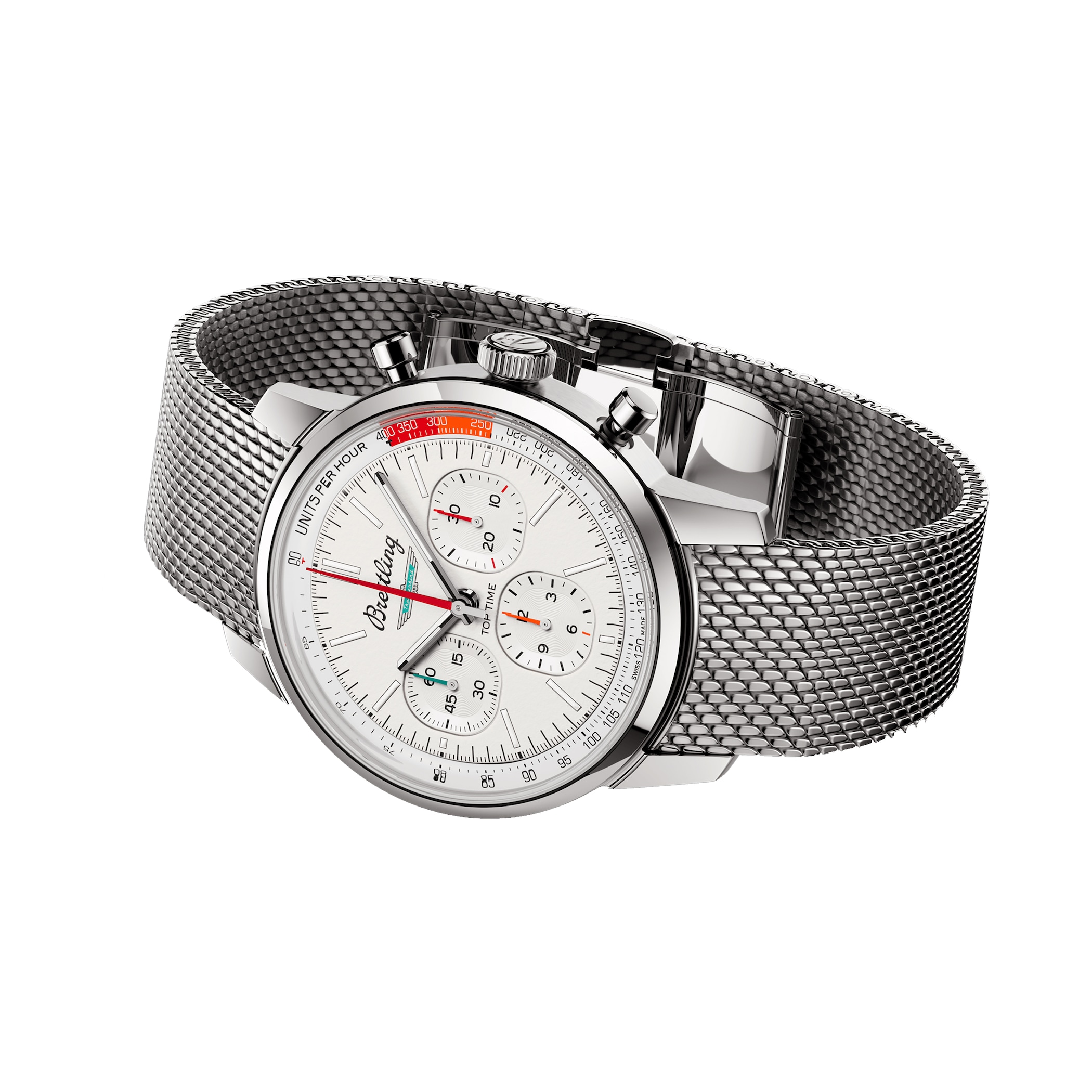 Breitling Top Time B01 Classic Cars Ford Thunderbird 41mm Mens Watch Mesh Strap Breitling Top Time B01 Classic Cars Ford Thunderbird 41mm Mens Watch Mesh Strap