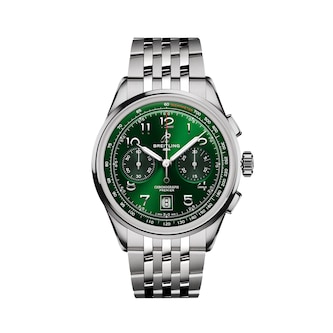 Breitling Premier B01 Chronograph 42mm Mens Watch Green Stainless Steel