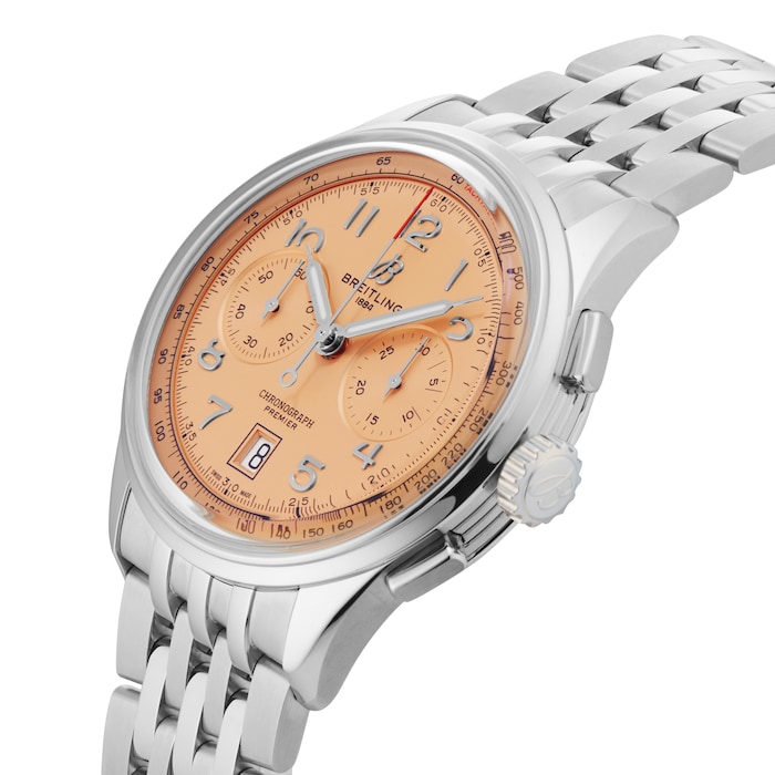 Breitling Premier B01 Chronograph 42mm Mens Watch Copper Stainless Steel