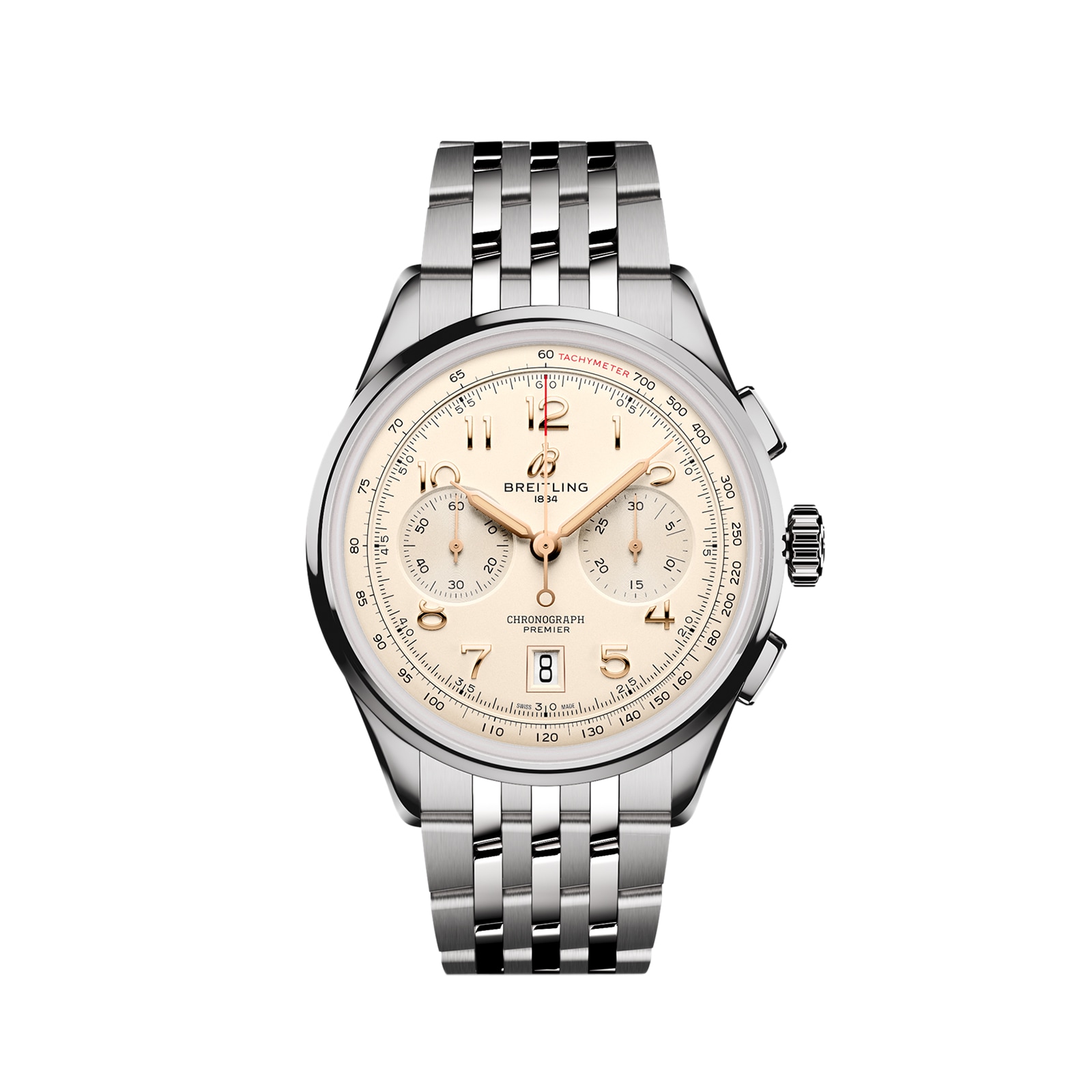 Breitling Premier B01 Chronograph 42mm Mens Watch Cream Stainless Steel Breitling Premier B01 Chronograph 42mm Mens Watch Cream Stainless Steel