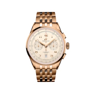 Breitling Premier B01 Chronograph 42mm Mens Watch Silver 18ct Rose Gold