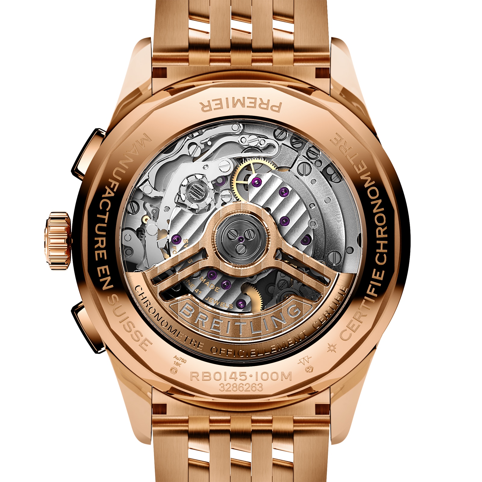 Breitling Premier B01 Chronograph 42mm Mens Watch Silver 18ct Rose Gold Breitling Premier B01 Chronograph 42mm Mens Watch Silver 18ct Rose Gold