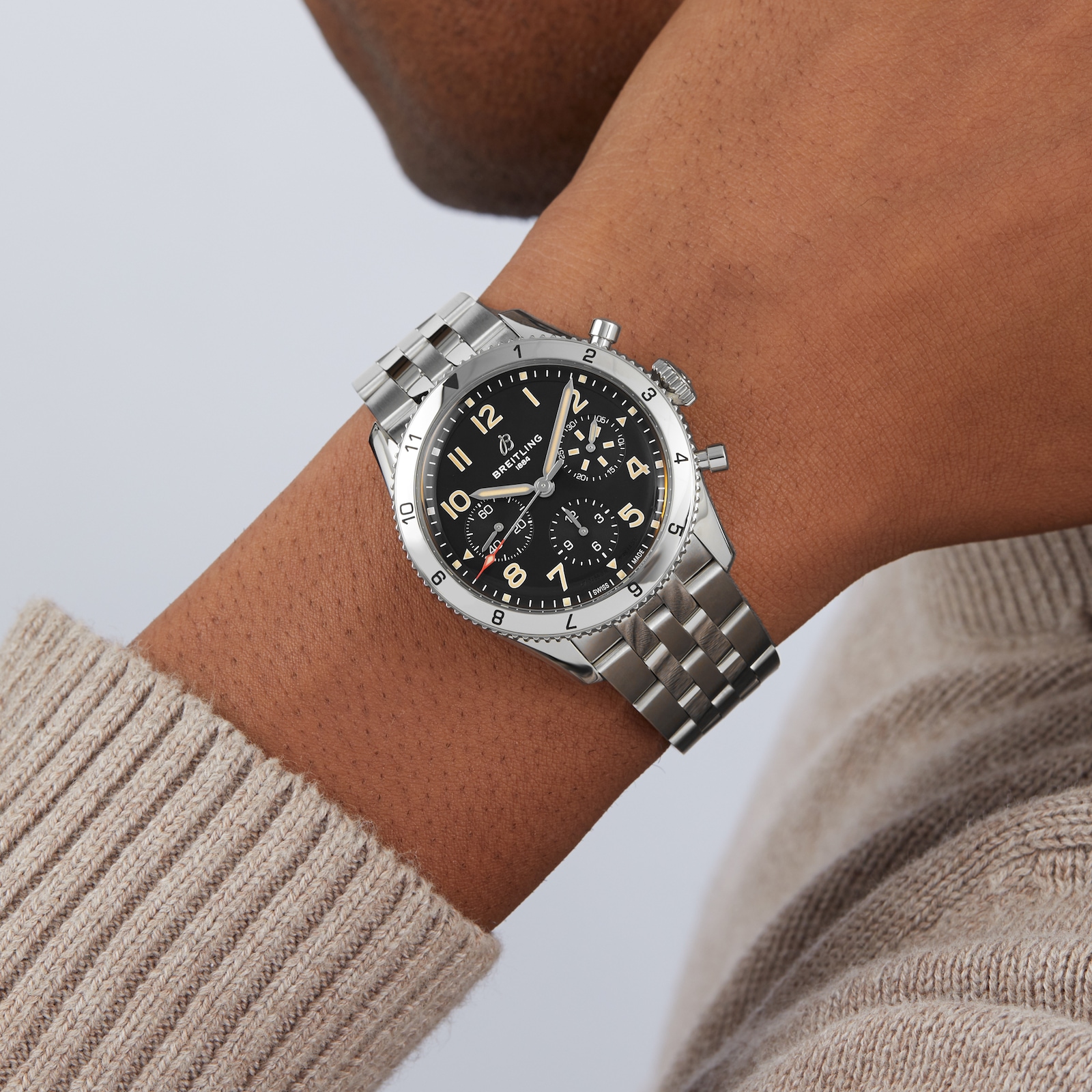 Breitling Classic AVI Chronograph 42 P-51 Mustang Stainless Steel Watch