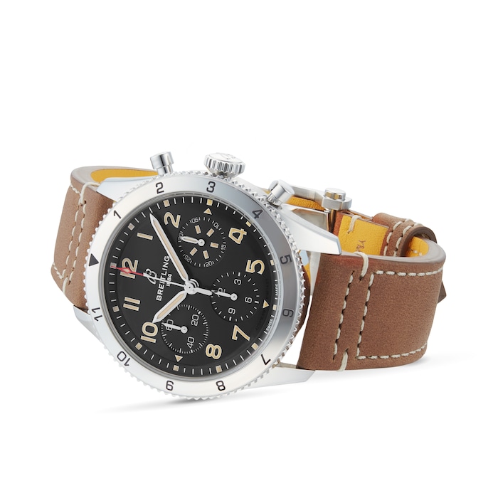 Breitling Classic AVI Chronograph 42 P-51 Mustang Leather Strap Watch