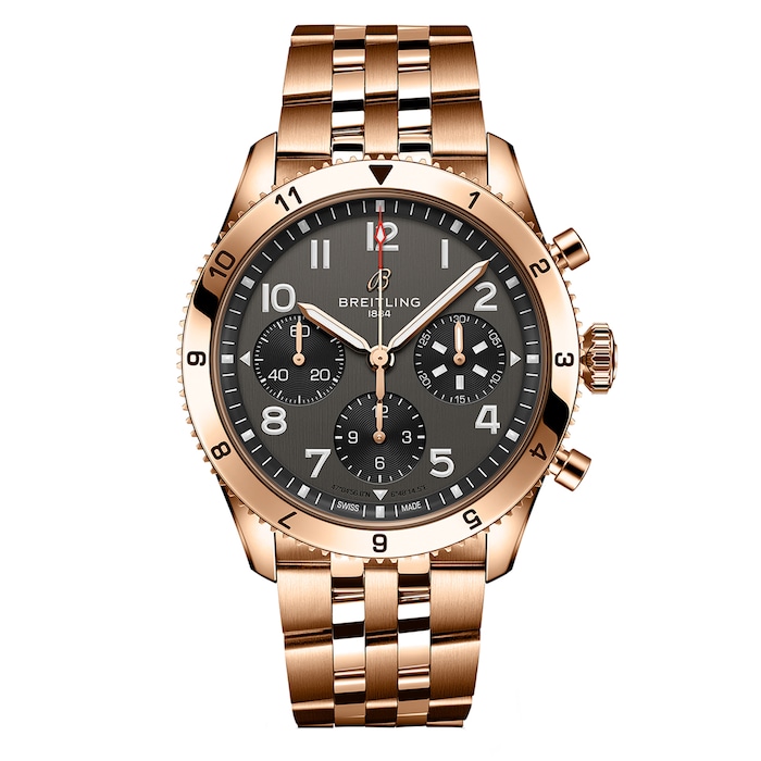 Breitling Classic AVI Chronograph 42 P-51 Mustang 18K Red Gold Watch