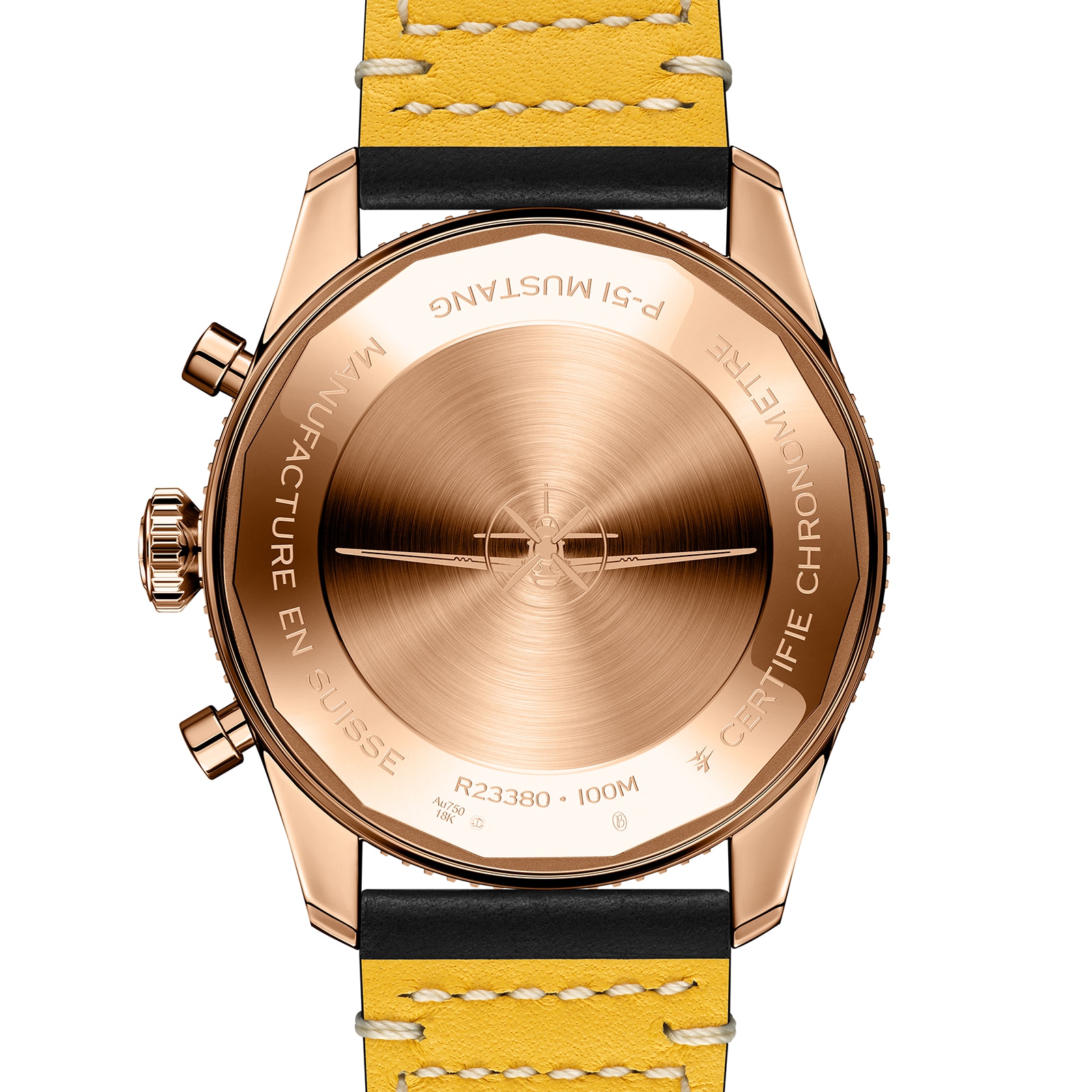 Breitling Classic AVI Chronograph 42 P-51 Mustang 18K Red Gold Leather Strap Watch Breitling Classic AVI Chronograph 42 P-51 Mustang 18K Red Gold Leather Strap Watch