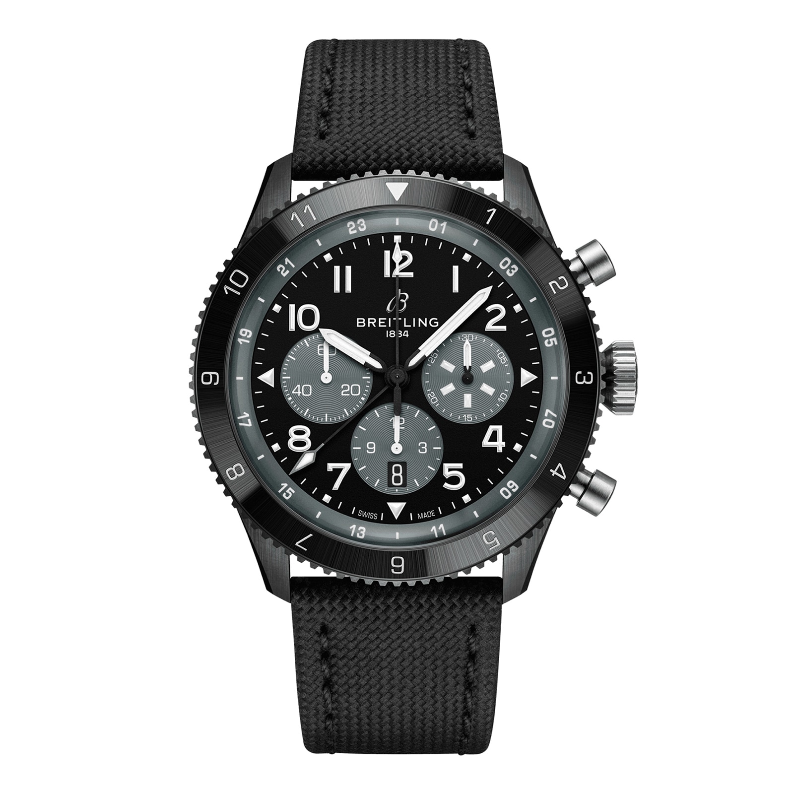 Breitling Super AVI B04 Chronograph GMT Mosquito Night Fighter 46mm Mens Watch Black Breitling Super AVI B04 Chronograph GMT Mosquito Night Fighter 46mm Mens Watch Black