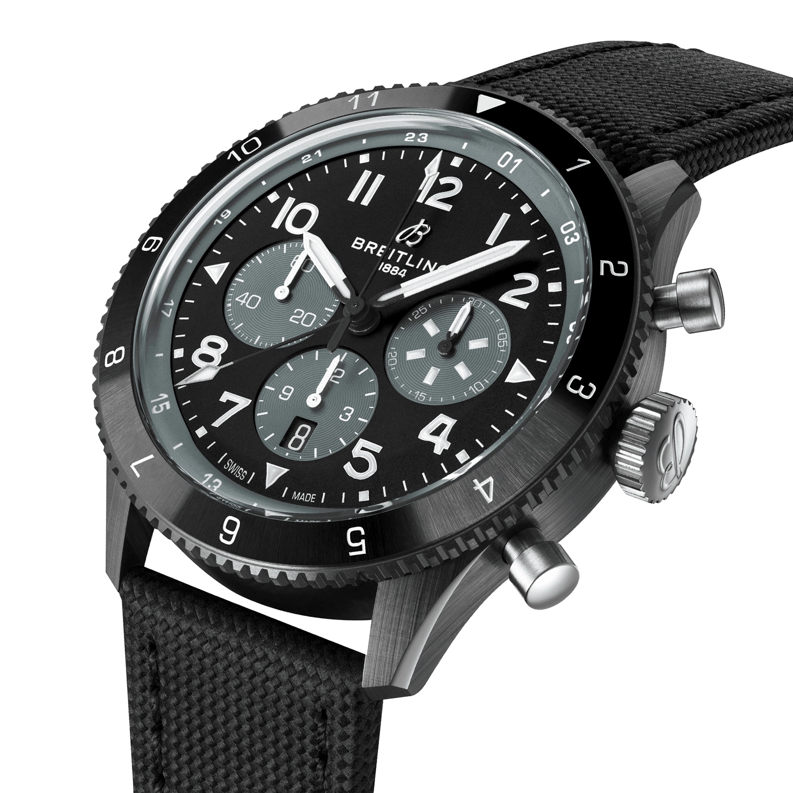 Breitling Super AVI B04 Chronograph GMT Mosquito Night Fighter 46mm Mens Watch Black Breitling Super AVI B04 Chronograph GMT Mosquito Night Fighter 46mm Mens Watch Black