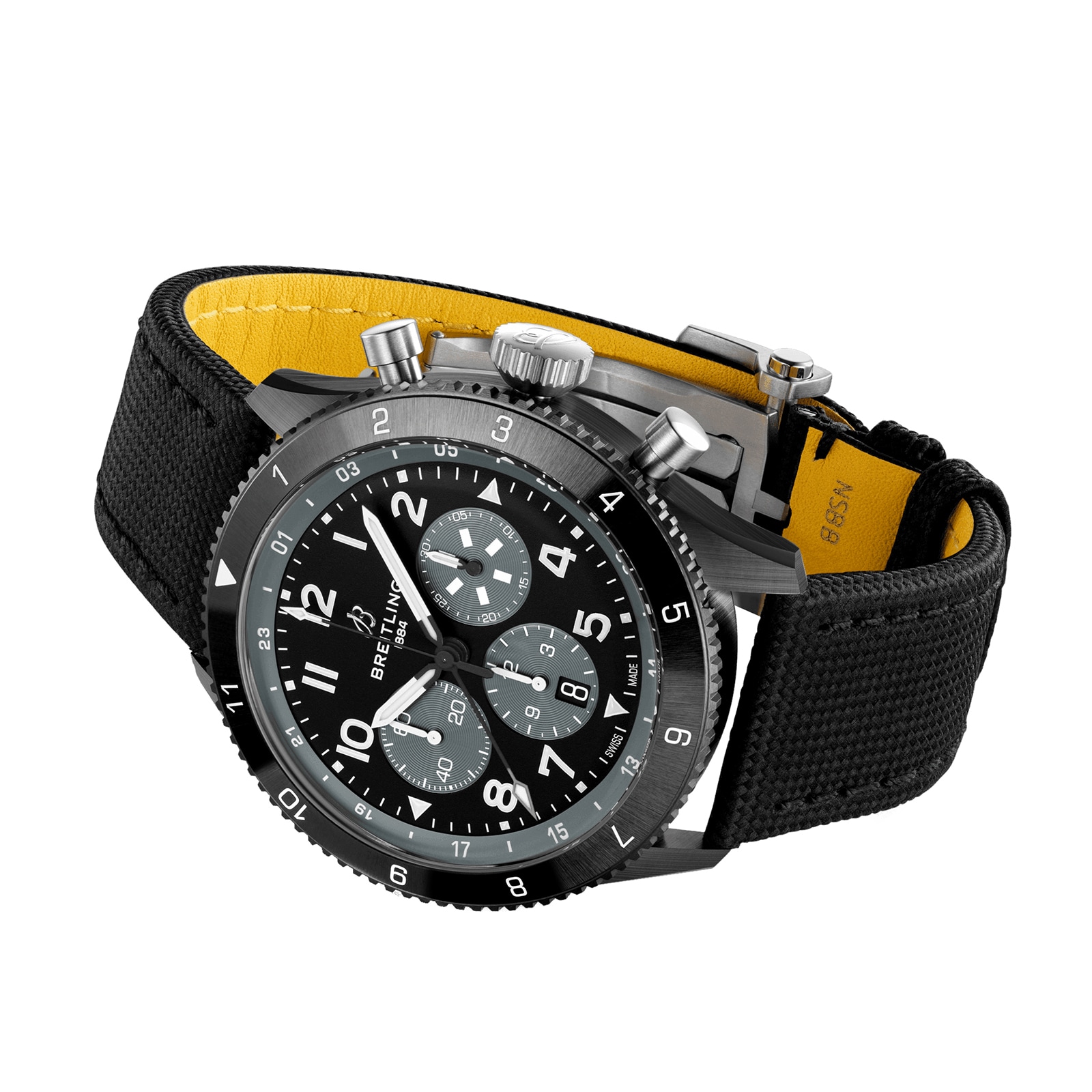 Breitling Super AVI B04 Chronograph GMT Mosquito Night Fighter 46mm Mens Watch Black Breitling Super AVI B04 Chronograph GMT Mosquito Night Fighter 46mm Mens Watch Black