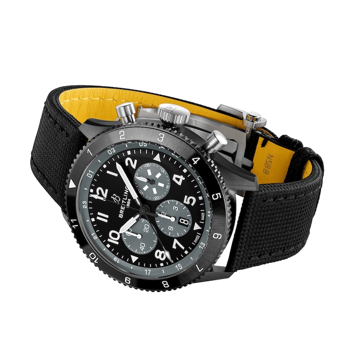 Breitling Super AVI B04 Chronograph GMT Mosquito Night Fighter 46mm Mens Watch Black