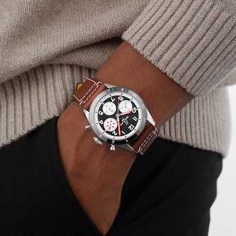 Breitling Classic AVI Chronograph 42 Mosquito Leather Strap Watch