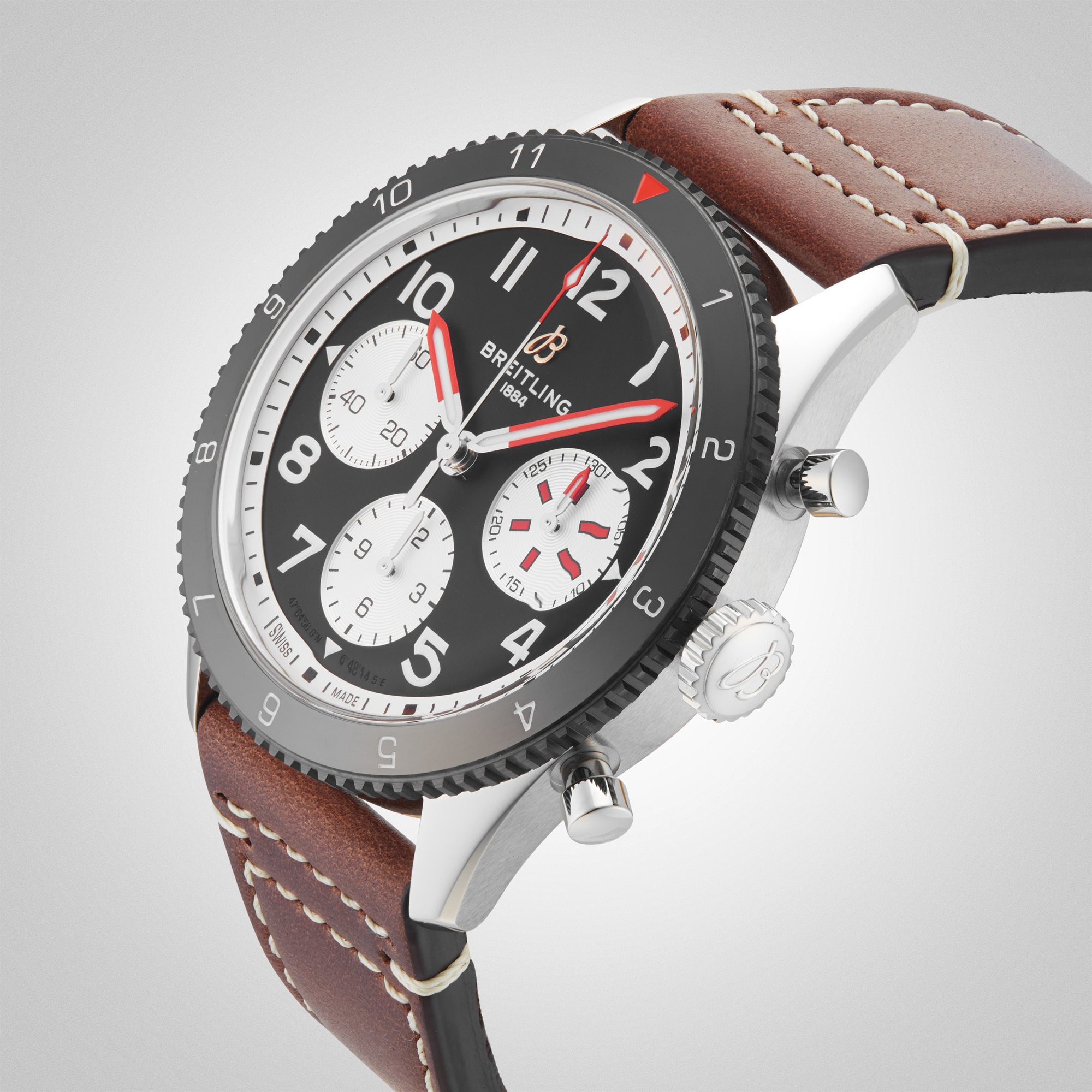 Breitling Classic AVI Chronograph 42 Mosquito Leather Strap Watch Breitling Classic AVI Chronograph 42 Mosquito Leather Strap Watch