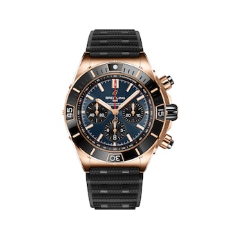 Breitling Super Chronomat B01 44 18k Red Gold Rubber Strap Watch Breitling Super Chronomat B01 44 18k Red Gold Rubber Strap Watch
