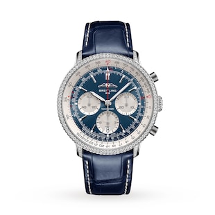 Breitling Navitimer Chronograph 41mm Mens Watch White Eyed Blue Dial
