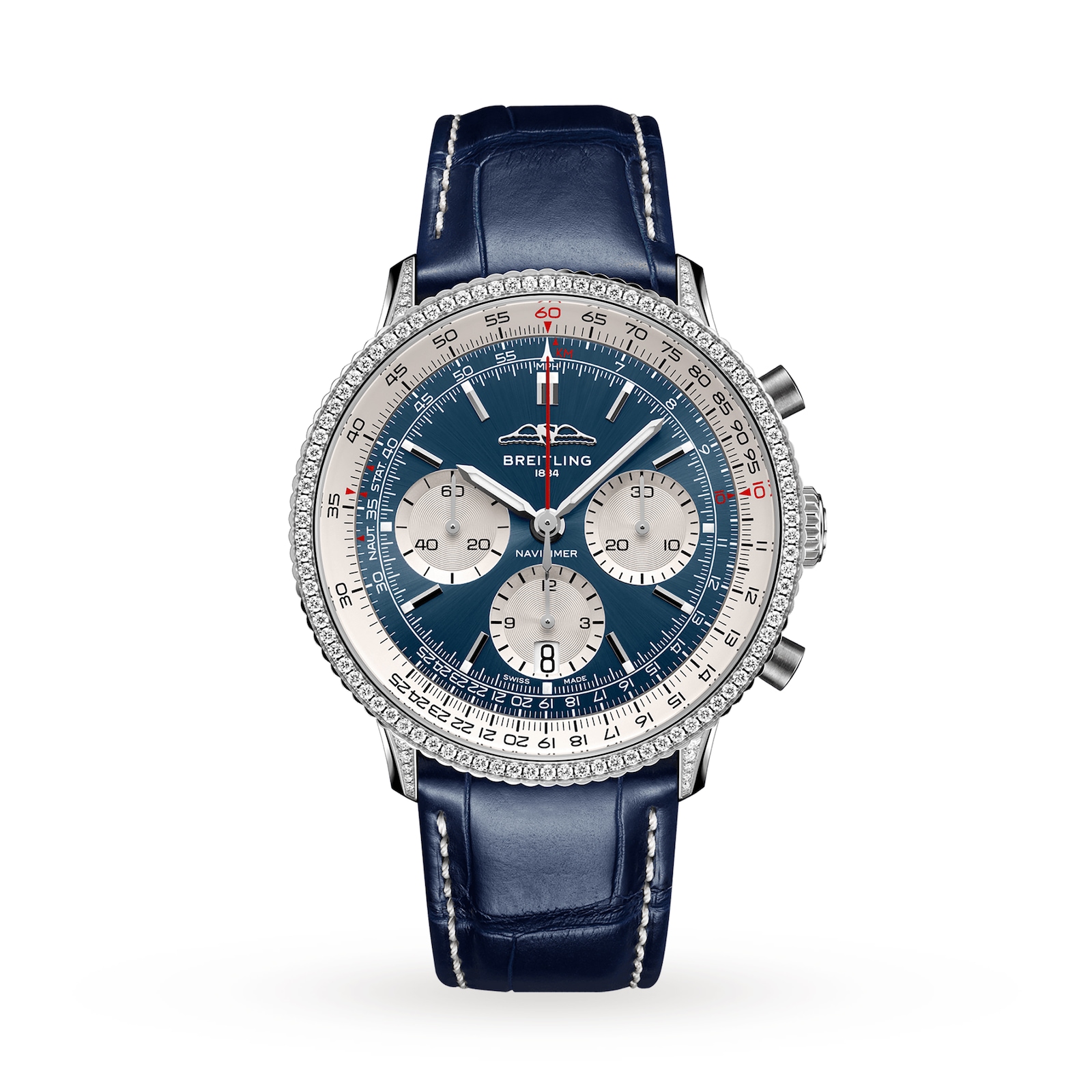 Breitling Navitimer Chronograph 41mm Mens Watch White Eyed Blue Dial  AB0139631C1P1 | Watches Of Switzerland US