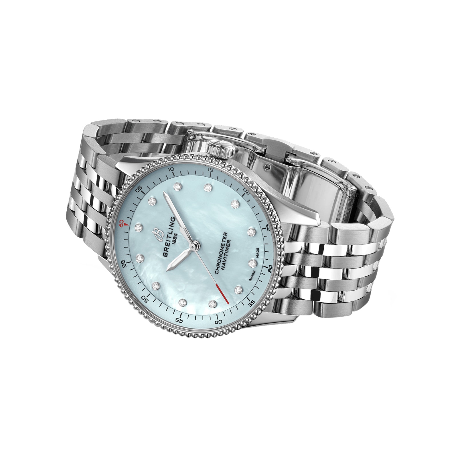 Breitling Navitimer 32mm Ladies Watch Blue Mother Of Pearl