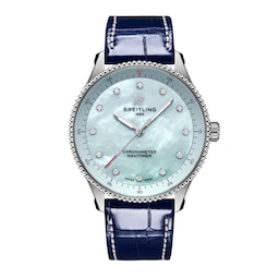 17532257 - Navitimer 32mm Ladies Watch Blue Mother Of Pearl Alligator