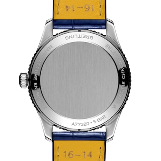 Breitling Navitimer 32mm Ladies Watch Blue Mother Of Pearl Alligator