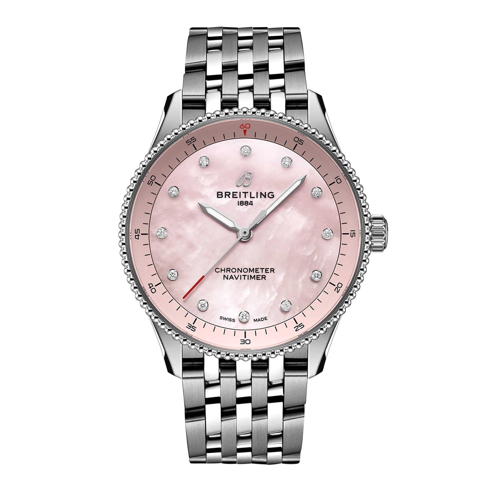 Breitling Navitimer 32mm Ladies Watch Pink Mother Of Pearl A77320D91K1A1 Goldsmiths