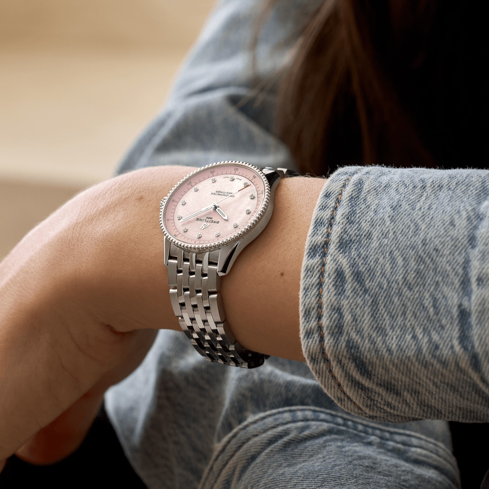 Breitling Navitimer 32mm Ladies Watch Pink Mother Of Pearl Breitling Navitimer 32mm Ladies Watch Pink Mother Of Pearl
