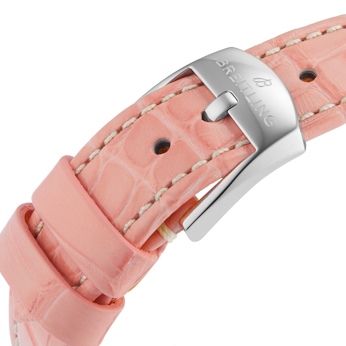 Breitling Navitimer 32mm Ladies Watch Pink Mother Of Pearl Alligator