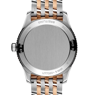 Breitling Navitimer 32mm Ladies Watch White Mother Of Pearl Stainless Steel and 18k Red Gold Breitling Navitimer 32mm Ladies Watch White Mother Of Pearl Stainless Steel and 18k Red Gold