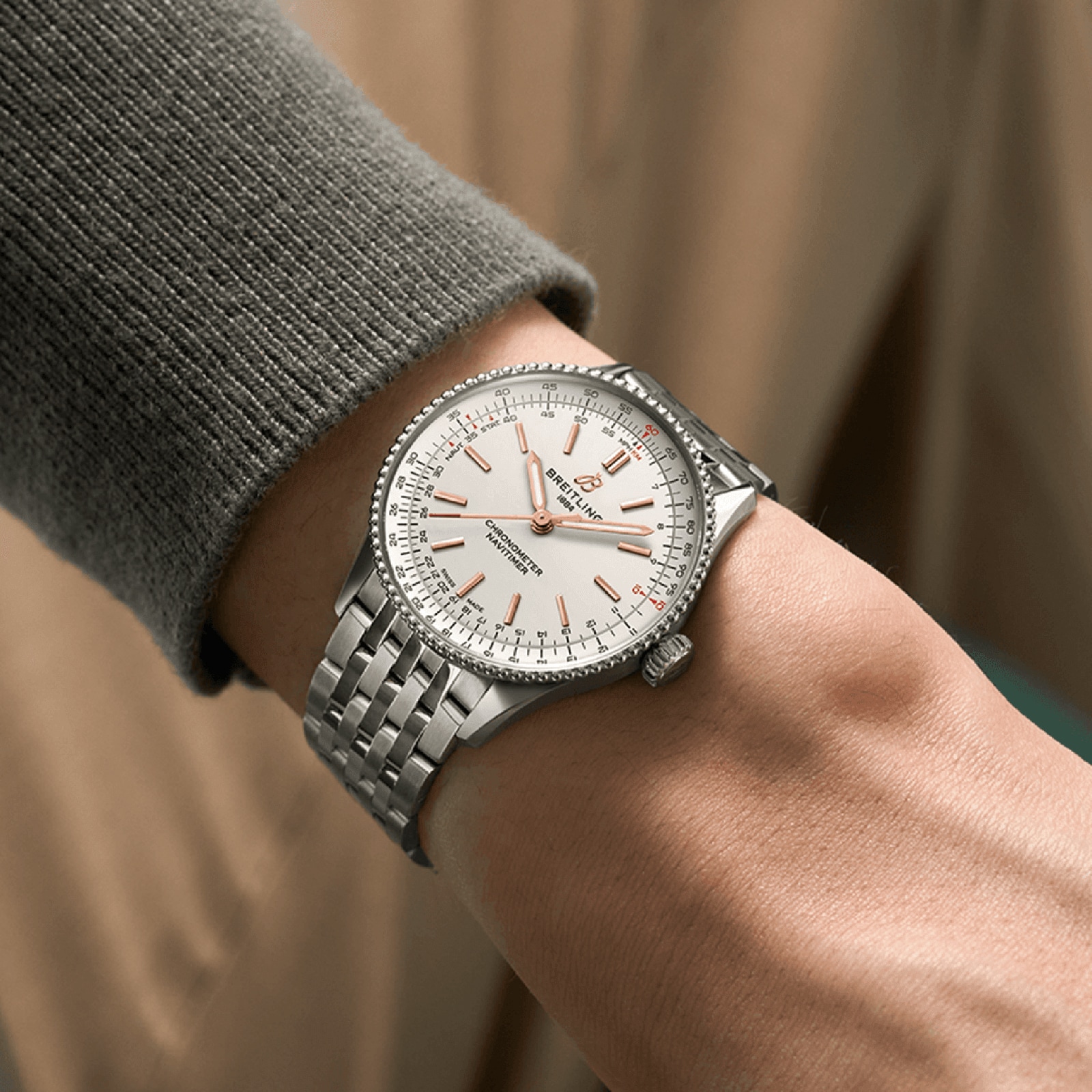 Breitling Navitimer 36mm Ladies Watch Silver