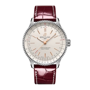 Breitling Navitimer 36mm Ladies Watch Silver Alligator