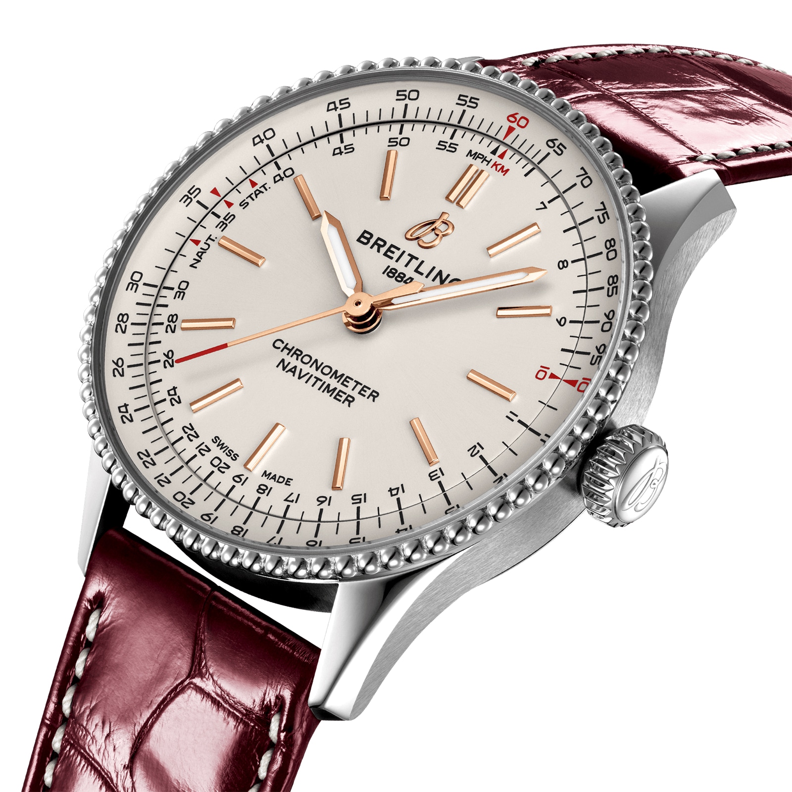 Breitling Navitimer 36mm Ladies Watch Silver Alligator Breitling Navitimer 36mm Ladies Watch Silver Alligator