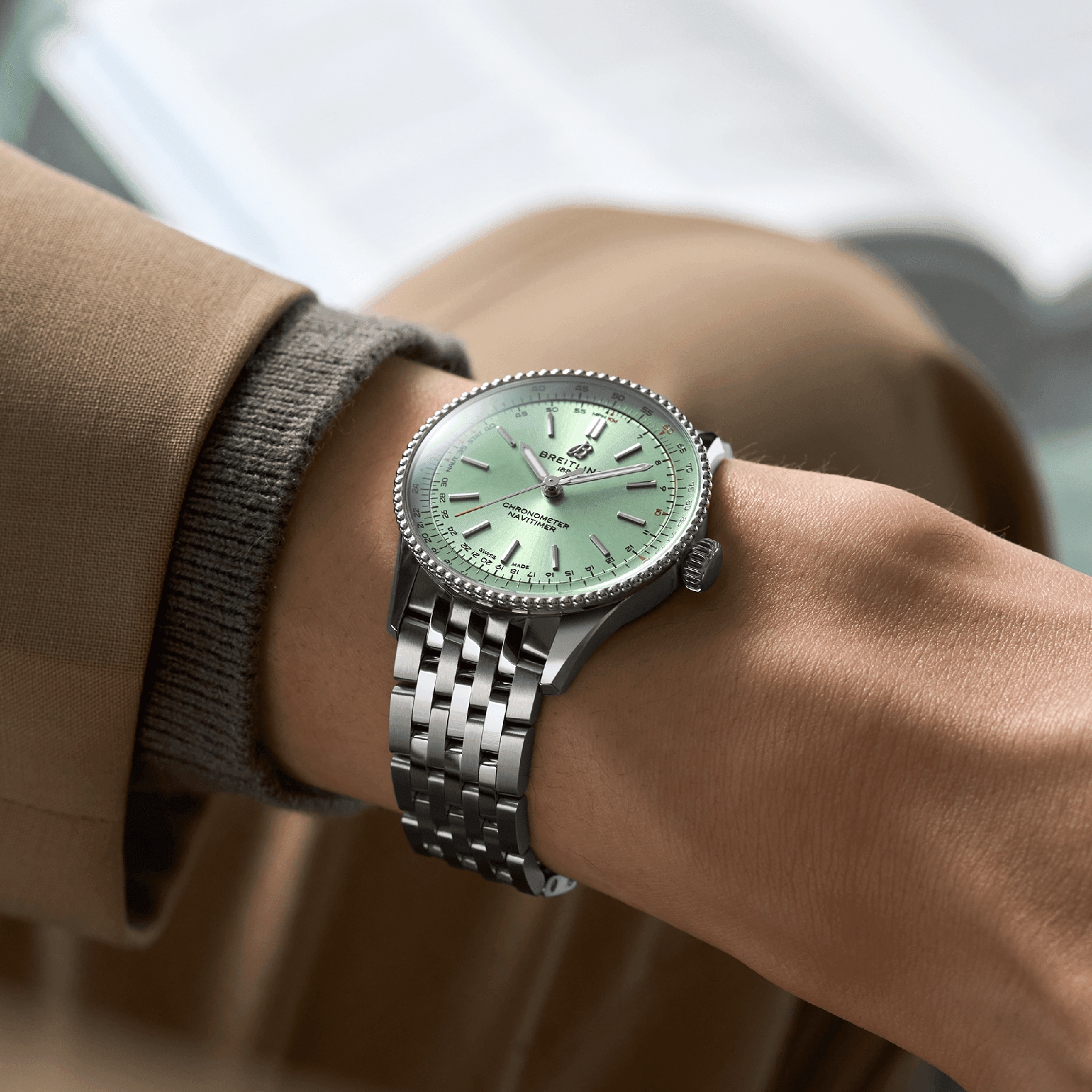 Breitling Navitimer 36mm Ladies Watch Green
