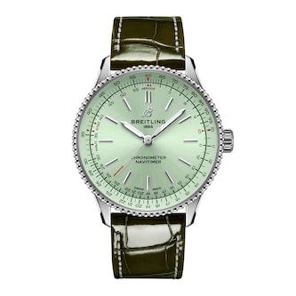 Breitling Navitimer 36mm Ladies Watch Green Alligator