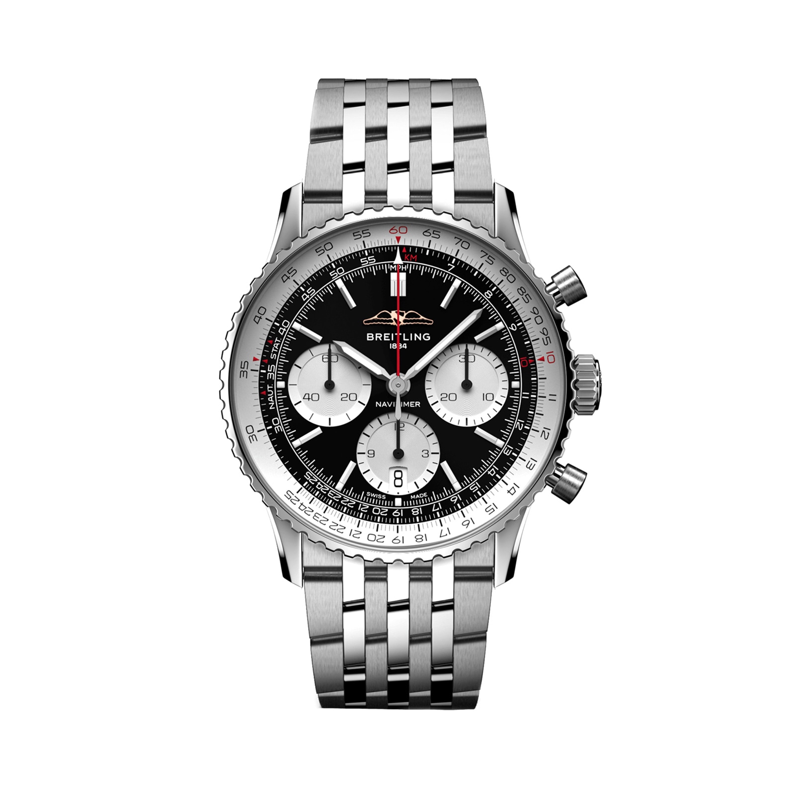 Breitling Navitimer B01 Chronograph 41mm Mens Watch Black Stainless Steel Breitling Navitimer B01 Chronograph 41mm Mens Watch Black Stainless Steel