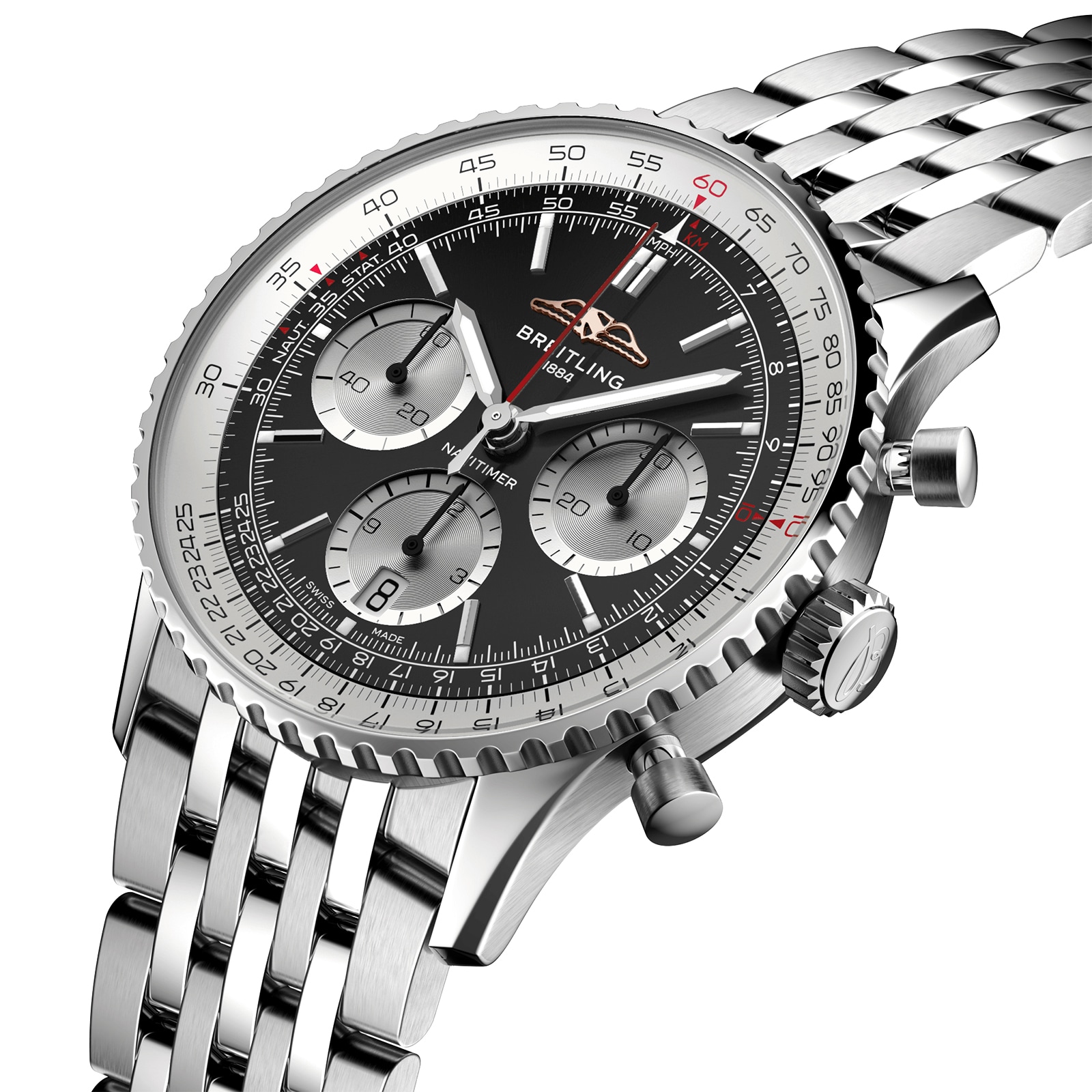 Breitling Navitimer B01 Chronograph 41mm Mens Watch Black Stainless Steel