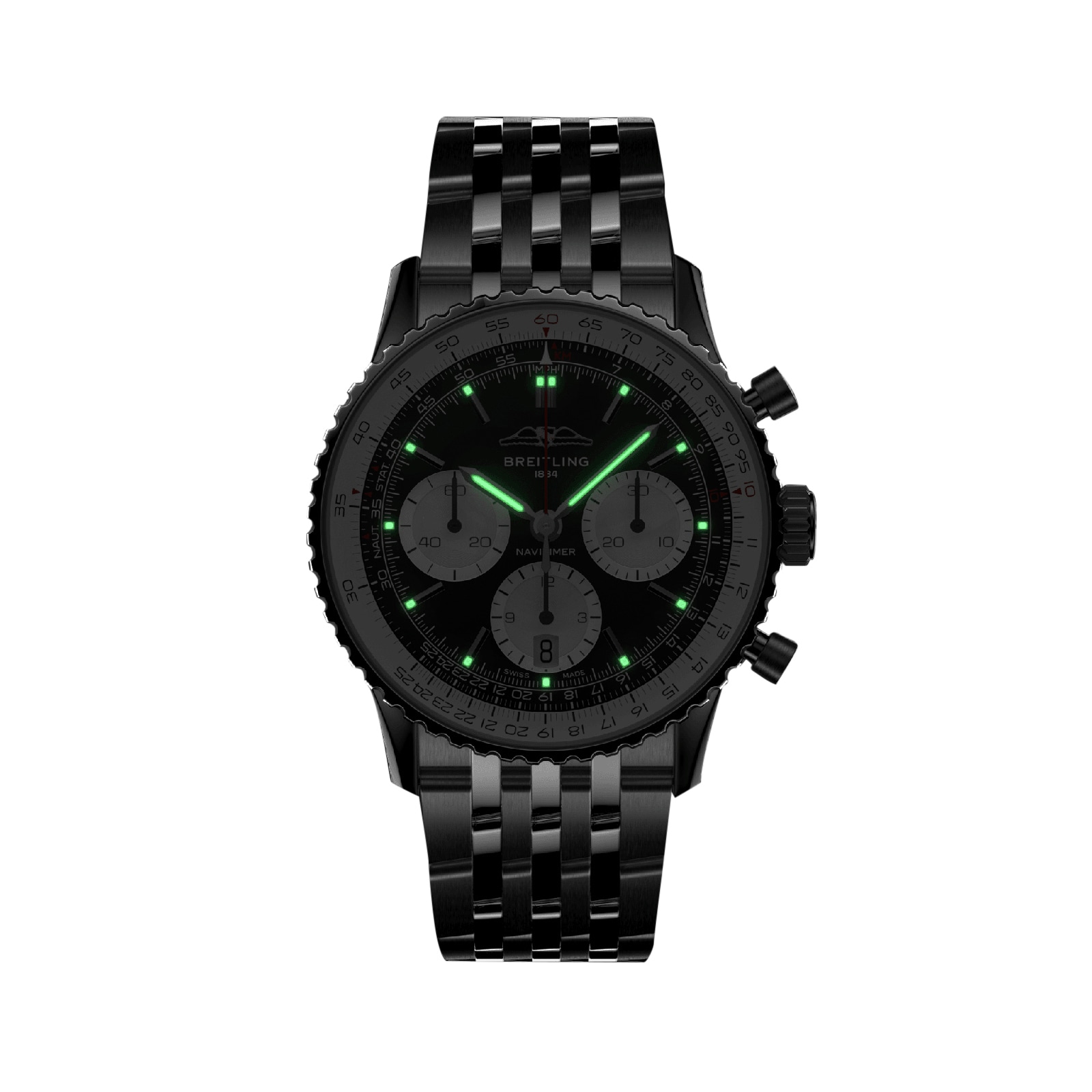 Breitling Navitimer B01 Chronograph 41mm Mens Watch Black Stainless Steel Breitling Navitimer B01 Chronograph 41mm Mens Watch Black Stainless Steel