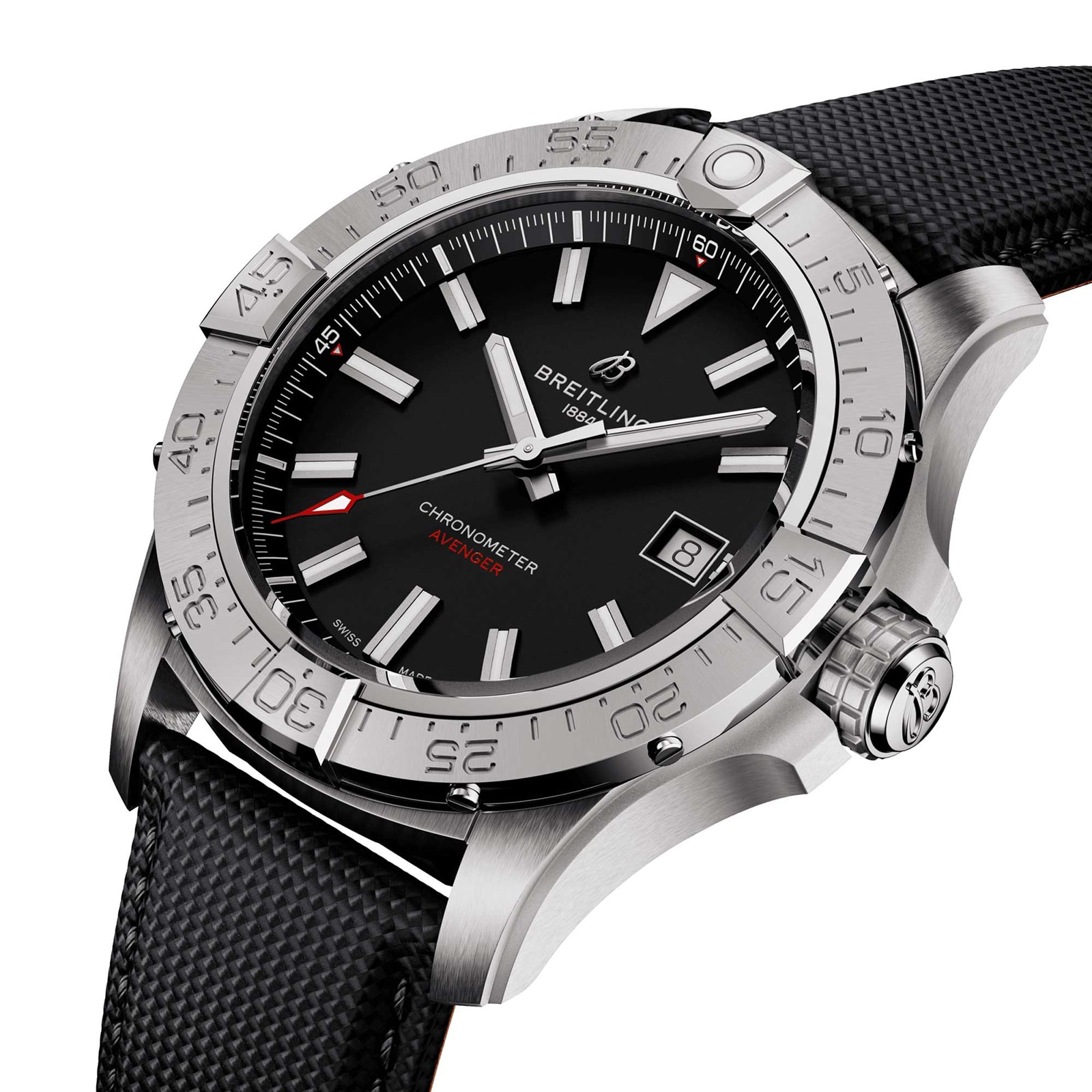 Breitling Avenger Automatic 42mm Mens Watch Black Leather