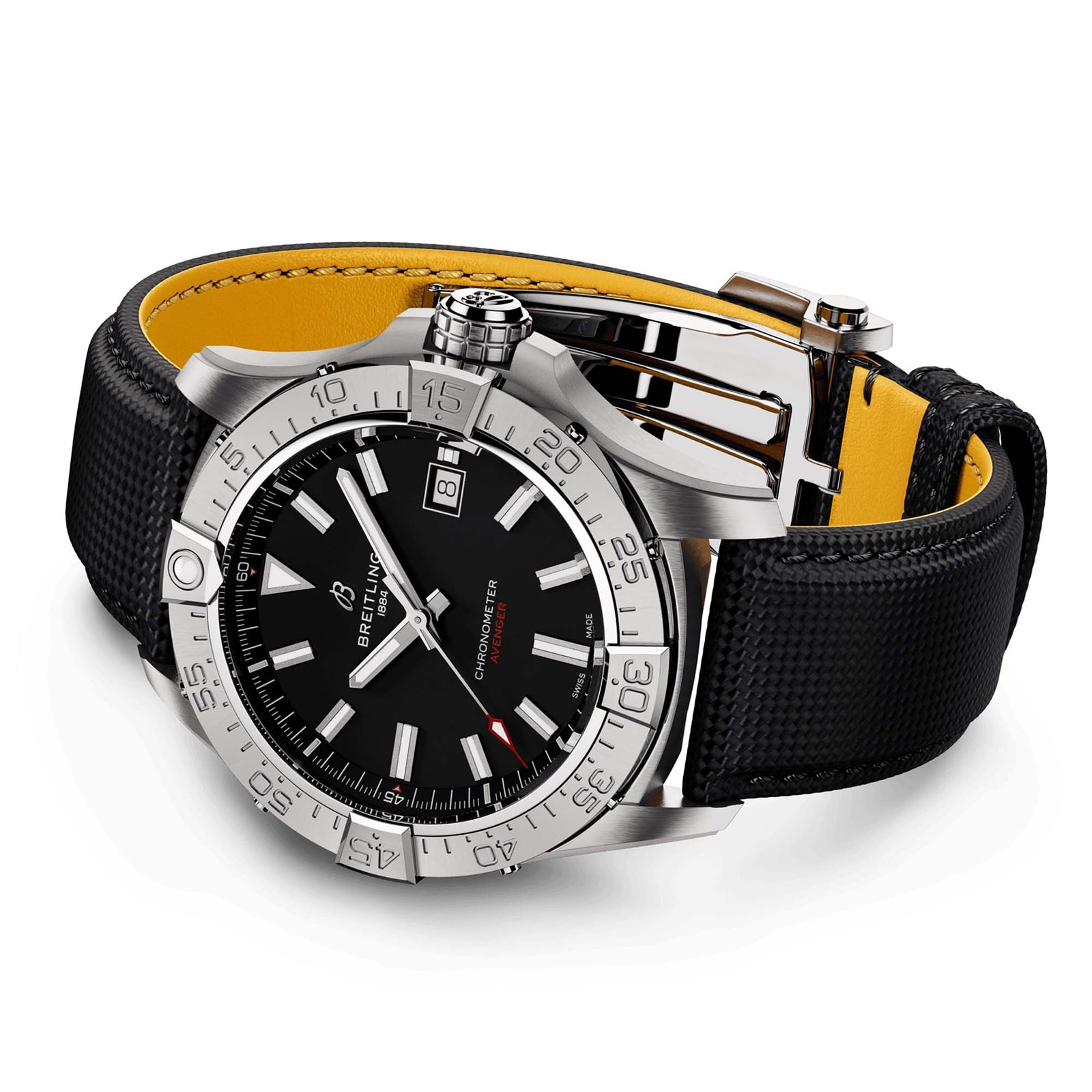 Breitling Avenger Automatic 42mm Mens Watch Black Leather