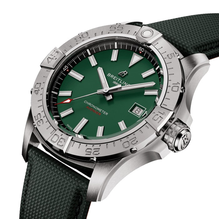 Breitling Avenger Automatic 42mm Mens Watch Green Leather