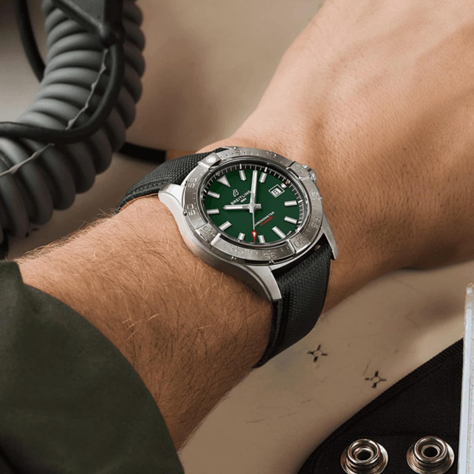 Breitling Avenger Automatic 42mm Mens Watch Green Leather Breitling Avenger Automatic 42mm Mens Watch Green Leather