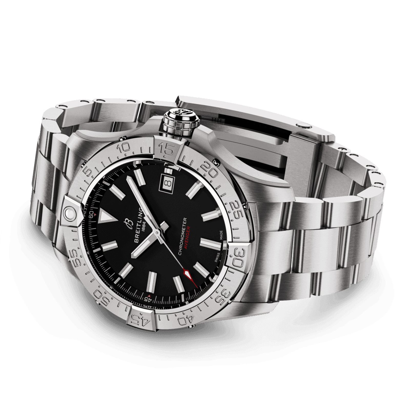 Breitling Avenger Automatic 42mm Mens Watch Black Stainless Steel