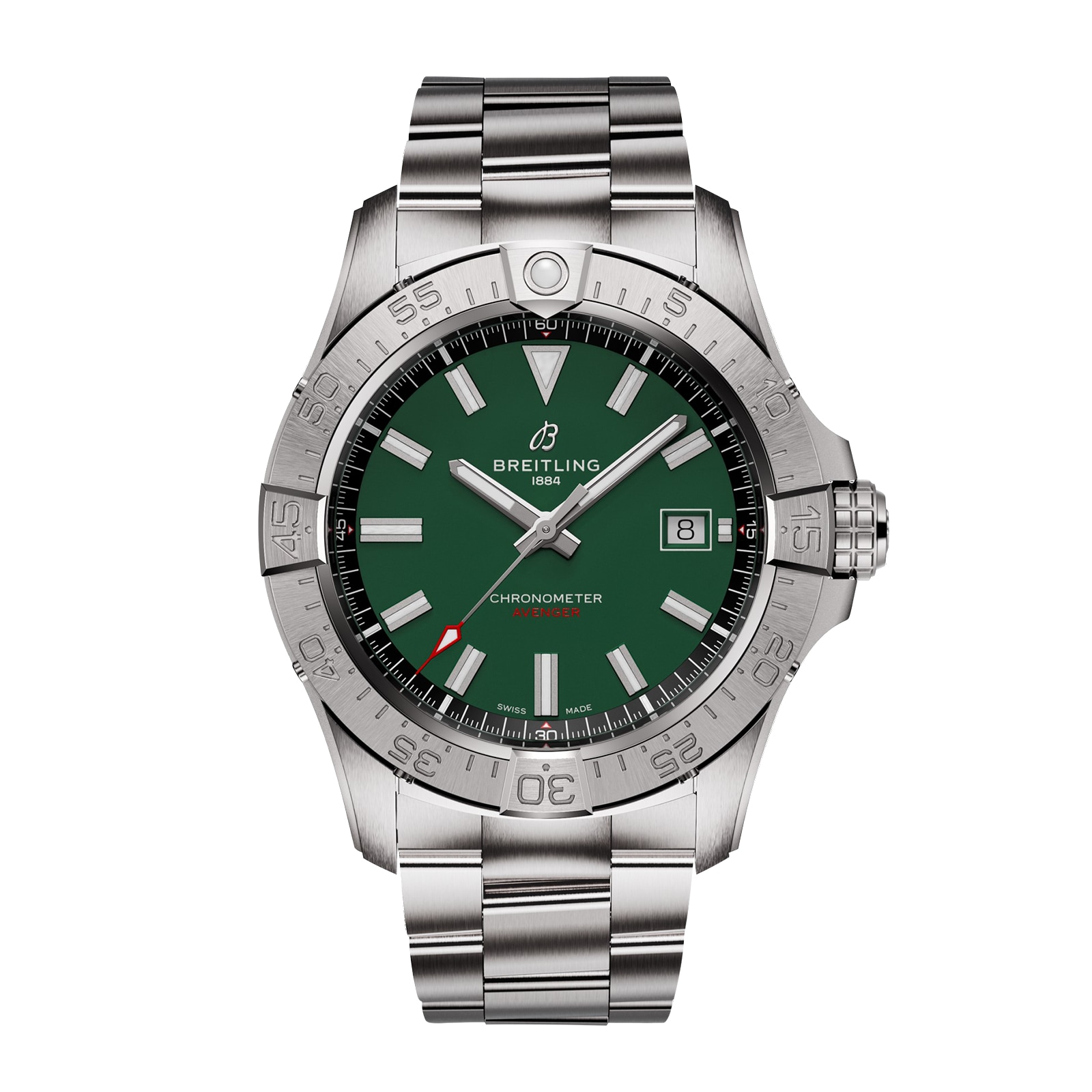 Breitling Avenger Automatic 42mm Mens Watch Green Stainless Steel