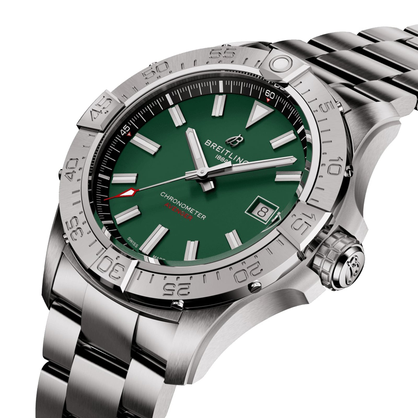 Breitling Avenger Automatic 42mm Mens Watch Green Stainless Steel